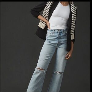 Pistola Cassie Midrise crop wide leg jeans size 28